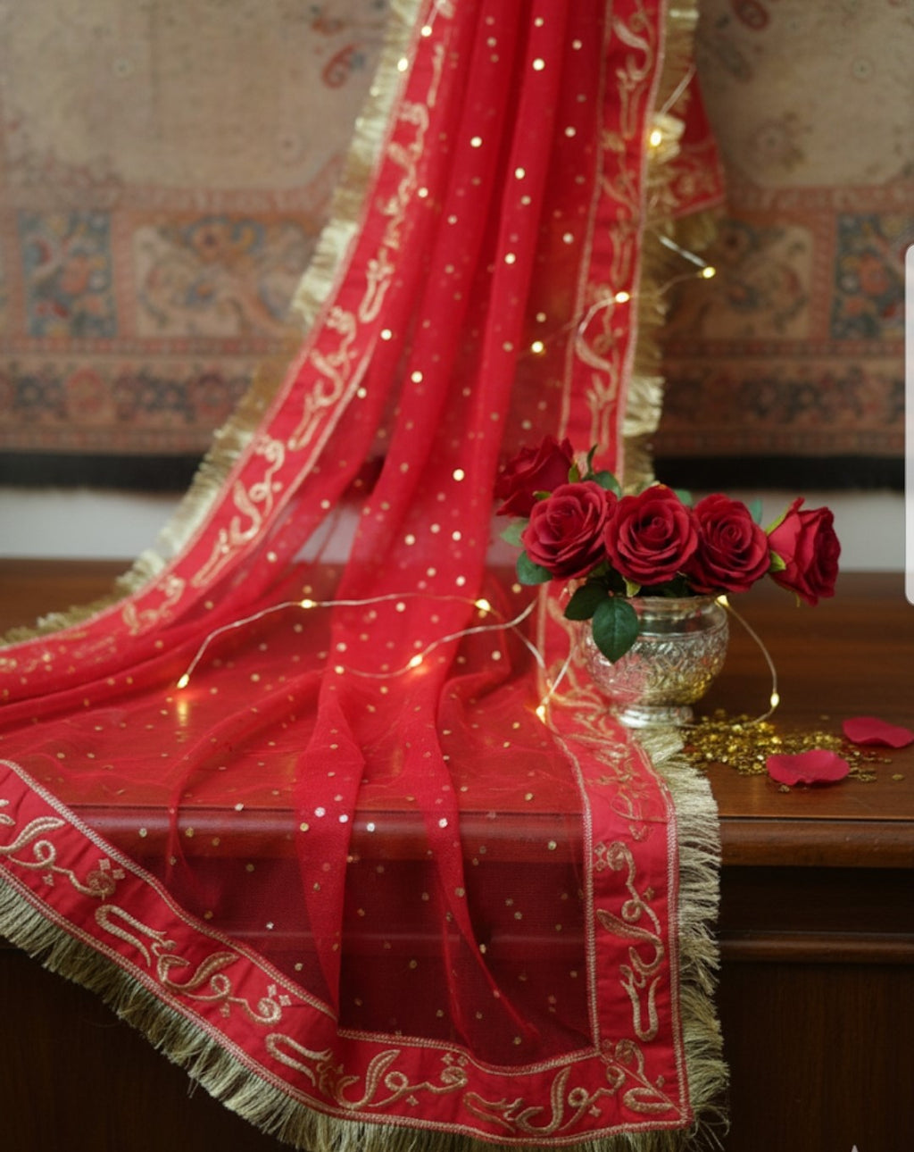 Qabool hai Dupatta With Name Red Color High Quality