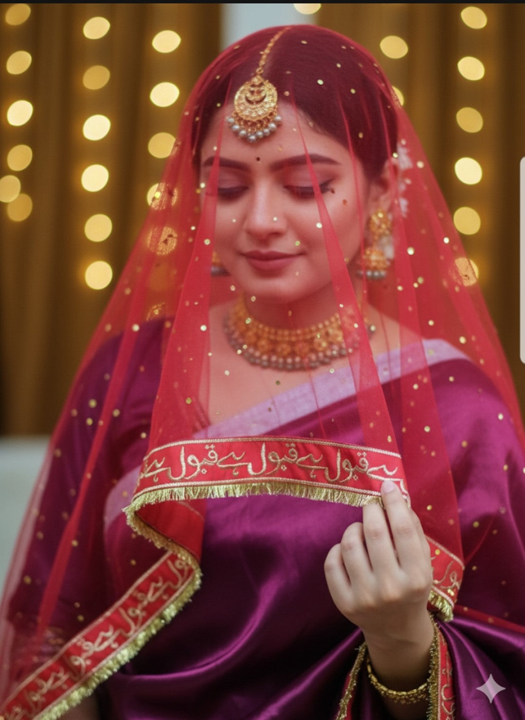 Wedding Nikah Dupatta | Personalized with Groom’s Name