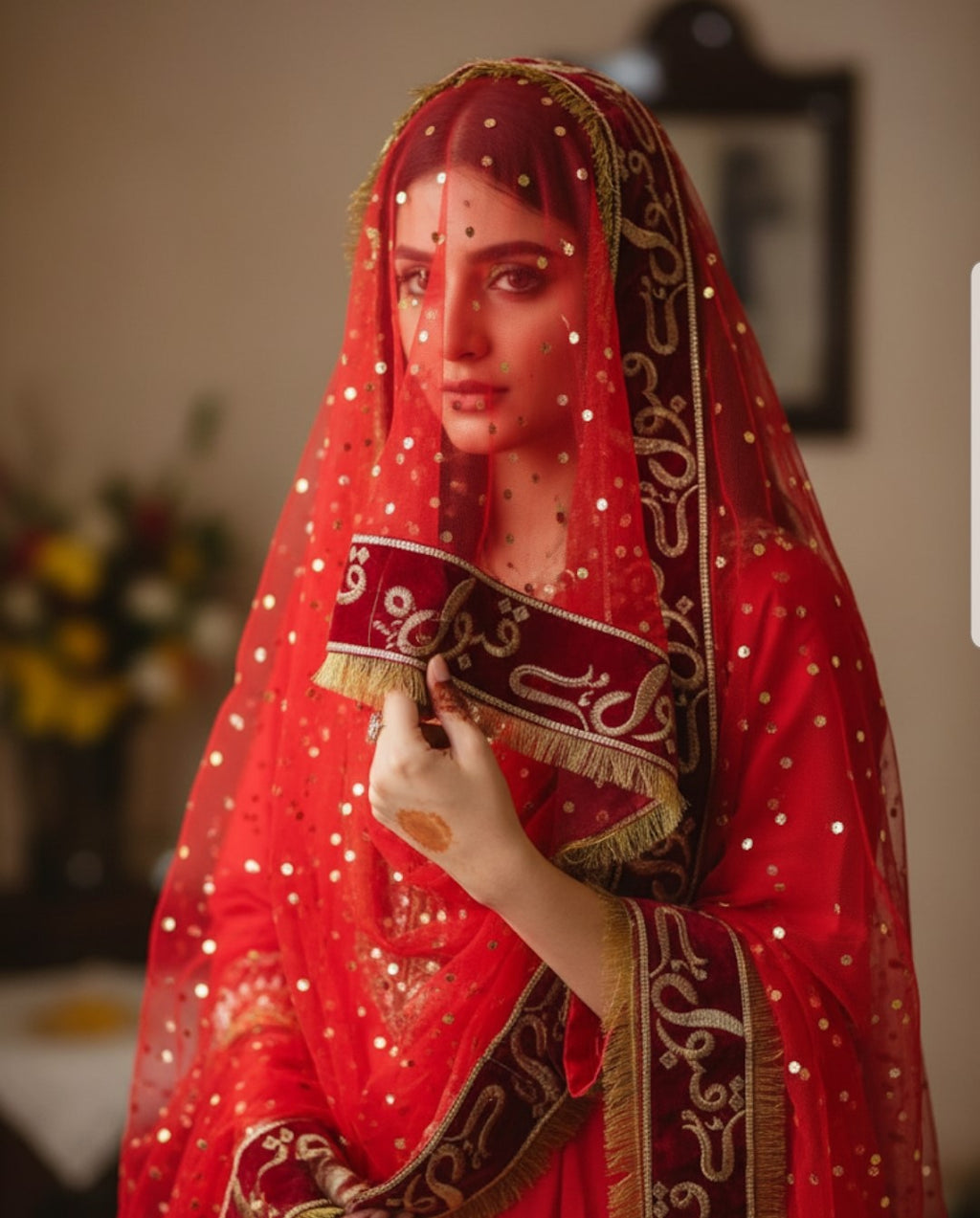 Qabool hai Dupatta With Name Red Color High Quality