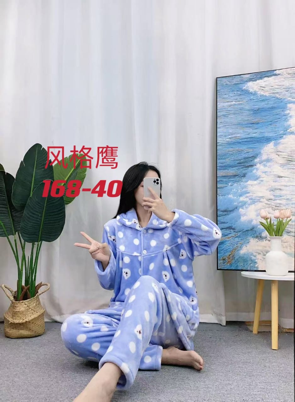 Whool winter night wear trousers shirt for girls